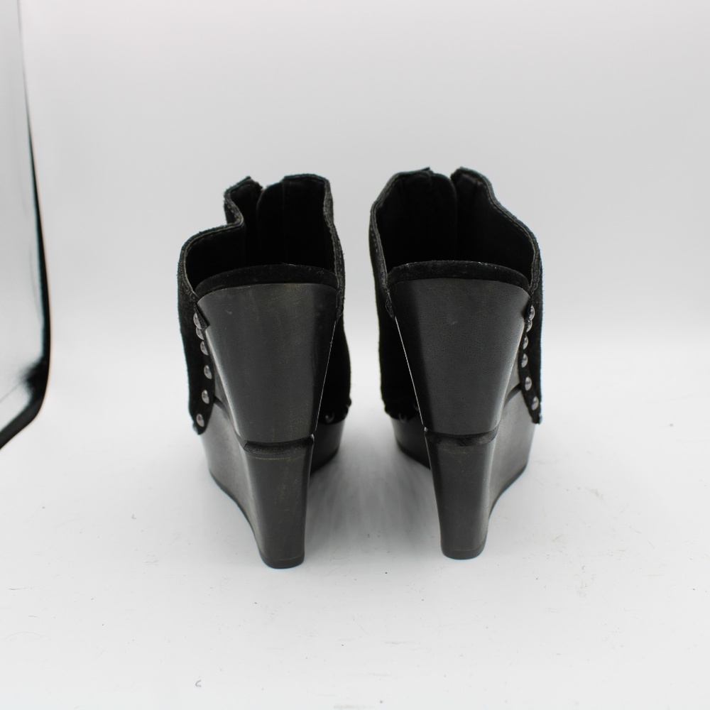 DVF Diane Von Furstenberg Black Suede Mules Wedges - Picture 6 of 8